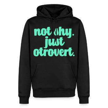 Pas timide otrovert - Sweat à capuche Premium bio Homme - noir - Devant - Nico (187cm)