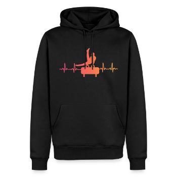 Gymnastik Sonnenuntergangs-Herzschlagturnerin - Männer Premium Bio Hoodie - Schwarz - Vorne - Nico (187cm)