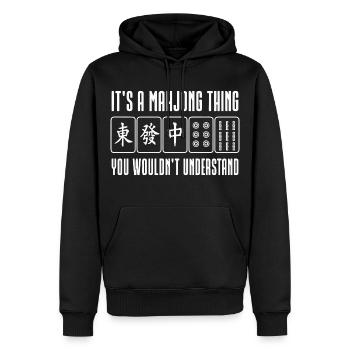 A Mahjong Thing You Wouldn't Understand - Men’s Premium Organic Hoodie - black - Front - Nico (187cm)