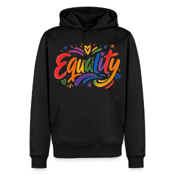 Equality Rainbow T-Shirt CSD Pride - Men’s Premium Organic Hoodie - black - Front - Nico (187cm)