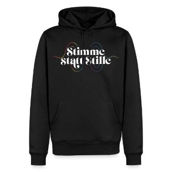 Stimme Statt Stille Shirt Für Aktivisten Toleranz - Männer Premium Bio Hoodie - Schwarz - Vorne - Nico (187cm)