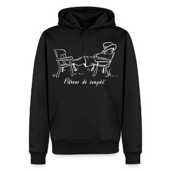 flaneur - Sweat à capuche Premium bio Homme - noir - Devant - Nico (187cm)