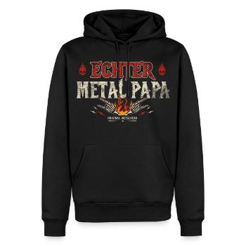 Echter Metal Papa Heavy Metal Geschenk - Männer Premium Bio Hoodie - Schwarz - Vorne - Nico (187cm)