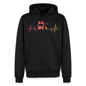 Sunset Camper Heartbeat Camper - Men’s Premium Organic Hoodie - black - Front - Nico (187cm)