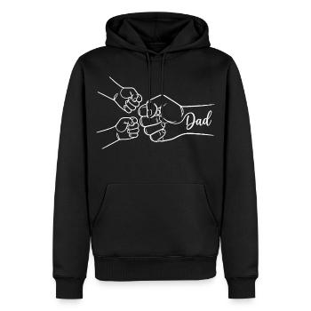 Dad to the power of 2 dad-to-be dad 2nd child - Men’s Premium Organic Hoodie - black - Front - Nico (187cm)