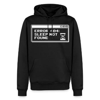 404 Sleep Not Found Pixel - Men’s Premium Organic Hoodie - black - Front - Nico (187cm)