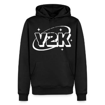 Y2K Neon Retro Stars - Men’s Premium Organic Hoodie - black - Front - Nico (187cm)