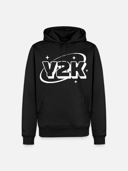 Y2K Neon Retro Stars - Men’s Premium Organic Hoodie - black