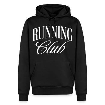 Running Club - Men’s Premium Organic Hoodie - black - Front - Nico (187cm)