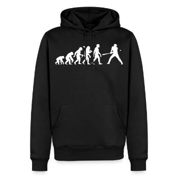Baseball Evolution Baseball Player Batsman - Men’s Premium Organic Hoodie - black - Front - Nico (187cm)