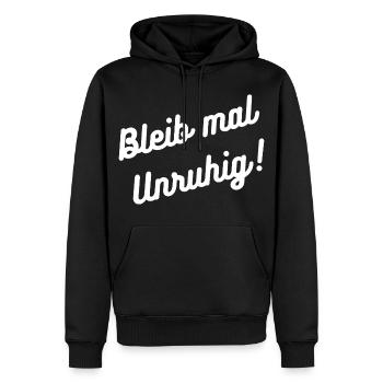 HN Stay Restless – Écriture manuscrite - Sweat à capuche Premium bio Homme - noir - Devant - Nico (187cm)