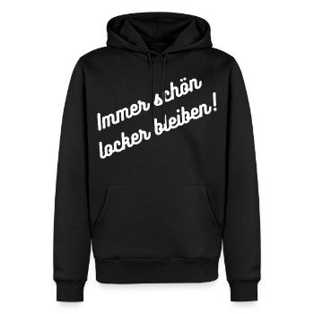 HN Toujours Rire Eh bien Rester Design d’autocollants - Sweat à capuche Premium bio Homme - noir - Devant - Nico (187cm)