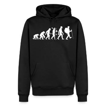 Hikers Evolution Hiking Bergsteiegen - Men’s Premium Organic Hoodie - black - Front - Nico (187cm)