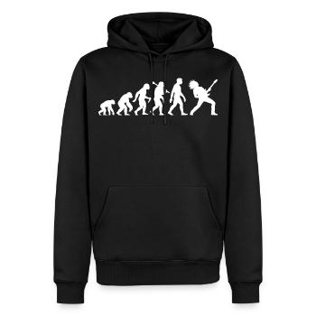 Guitarist Evolution Rock and Metal Musician - Men’s Premium Organic Hoodie - black - Front - Nico (187cm)