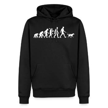 Man With Dog Evolution Walking For Men - Men’s Premium Organic Hoodie - black - Front - Nico (187cm)