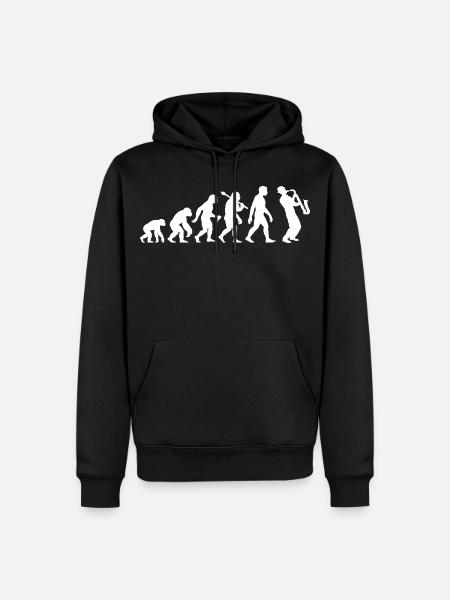 Saxophonist Evolution - Saxophone Jazz Musicians - Men’s Premium Organic Hoodie - black