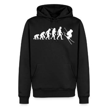 Skier Evolution for downhill skiing - Men’s Premium Organic Hoodie - black - Front - Nico (187cm)