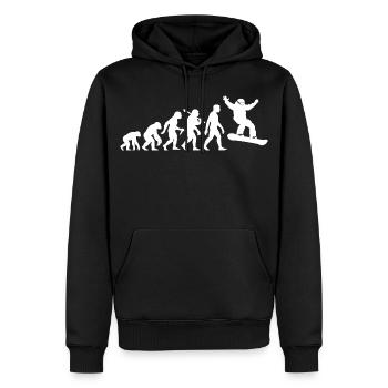 Snowboarder Evolution for snowboard fun - Men’s Premium Organic Hoodie - black - Front - Nico (187cm)