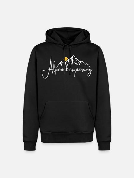 Alpen Überquerung - Wandern - Männer Premium Bio Hoodie - Schwarz
