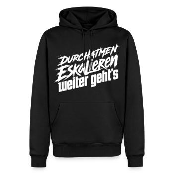 Nerven Behalten - Männer Premium Bio Hoodie - Schwarz - Vorne - Nico (187cm)
