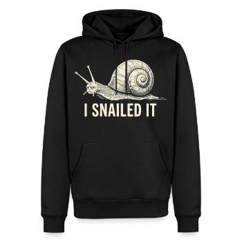 T-shirt cartoon Snailed It - Sweat à capuche Premium bio Homme - noir - Devant - Nico (187cm)