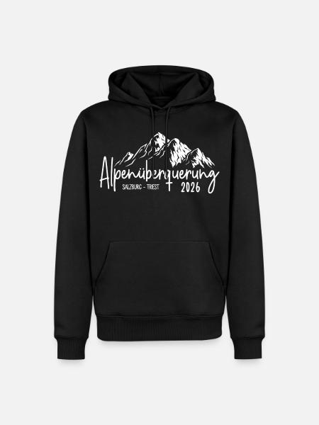 Alpenüberquerung 2026 Salzburg Triest - Männer Premium Bio Hoodie - Schwarz