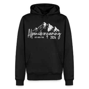 Alpenüberquerung 2026 Alpe Adria Trail - Männer Premium Bio Hoodie - Schwarz - Vorne - Nico (187cm)