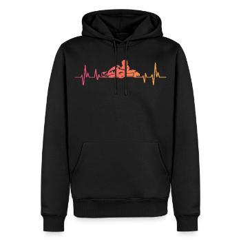 Sonnenuntergang, Kart, Kart, rasender Herzschlag - Männer Premium Bio Hoodie - Schwarz - Vorne - Nico (187cm)