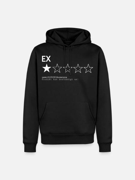 Bewertung Ex - Männer Premium Bio Hoodie - Schwarz