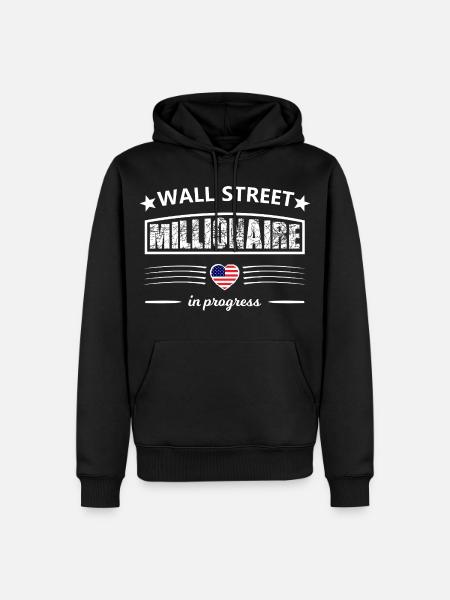 Wall Street Millionär in Bau - Männer Premium Bio Hoodie - Schwarz