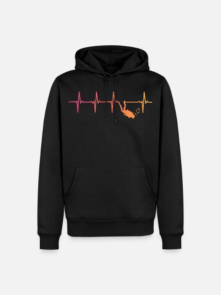 Tauchen Herzschlag Taucher - Männer Premium Bio Hoodie - Schwarz