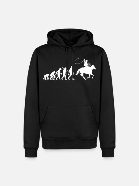Cowboy Evolution Western Style Rodeo Lassowerfer - Männer Premium Bio Hoodie - Schwarz