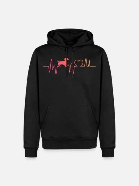 Dackel Herzschlag Dackel - Männer Premium Bio Hoodie - Schwarz
