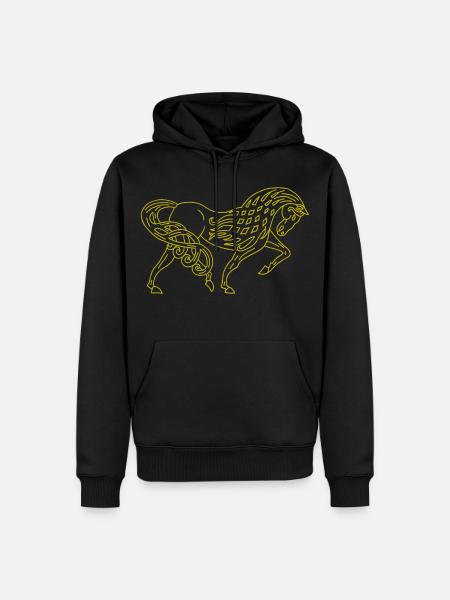 Keltisches Pferd - Männer Premium Bio Hoodie - Schwarz