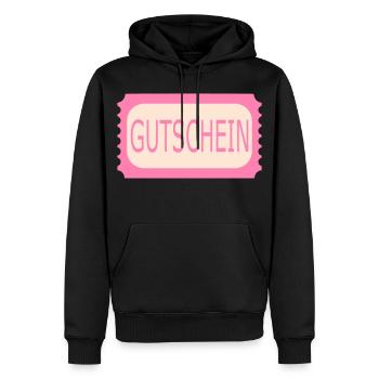 Gutschein Ticket - Männer Premium Bio Hoodie - Schwarz - Vorne - Nico (187cm)