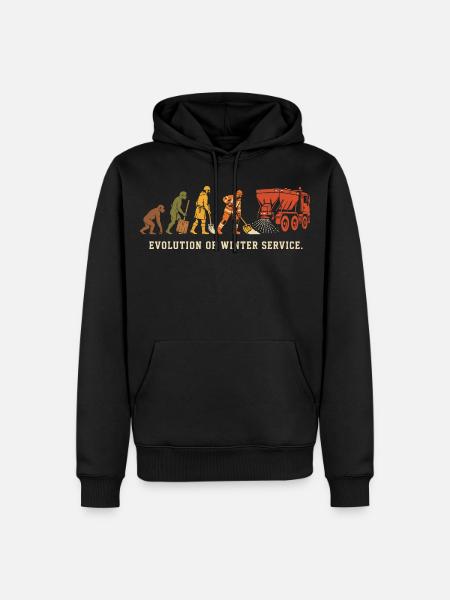 Evolution Of Winter Service - Männer Premium Bio Hoodie - Schwarz