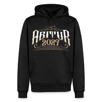 Abitur 2027 - Männer Premium Bio Hoodie - Schwarz - Vorne - Nico (187cm)