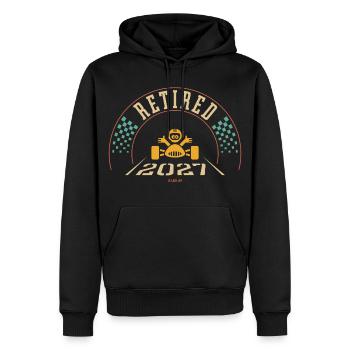 Retired 2027 (Retiree / Retirement Entry / 4C) - Männer Premium Bio Hoodie - Schwarz - Vorne - Nico (187cm)
