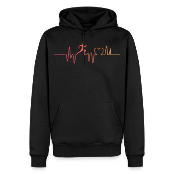 Laufen Joggen Herzschlag running - Männer Premium Bio Hoodie - Schwarz - Vorne - Nico (187cm)