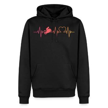 Motorrad Motorradfahren Herzschlag - Männer Premium Bio Hoodie - Schwarz - Vorne - Nico (187cm)