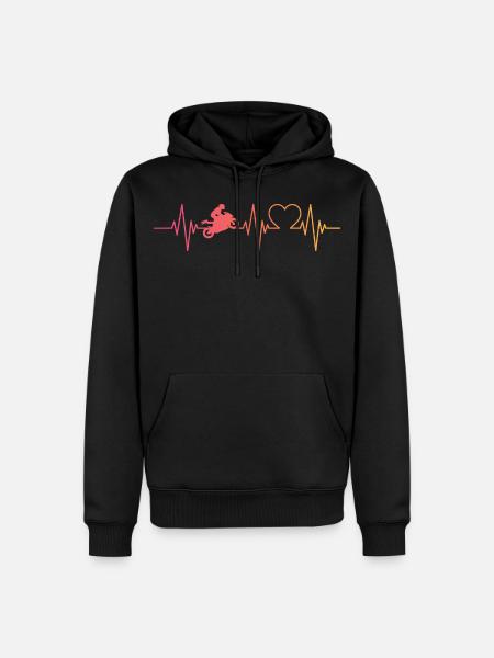 Motorrad Motorradfahren Herzschlag - Männer Premium Bio Hoodie - Schwarz