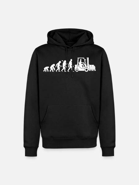 Gabelstapler Evolution Staplerfahrer Und Lagerist - Männer Premium Bio Hoodie - Schwarz