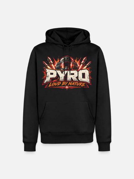 Pyro - Loud by Nature - Männer Premium Bio Hoodie - Schwarz