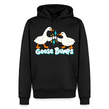 Lightning Geese Bump Lustige Gänsehaut - Männer Premium Bio Hoodie - Schwarz - Vorne - Nico (187cm)