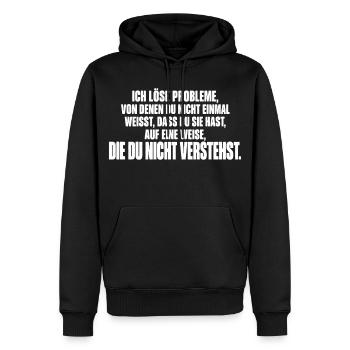 Techniker – Ich löse Probleme - Männer Premium Bio Hoodie - Schwarz - Vorne - Nico (187cm)
