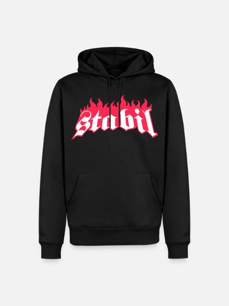 STABIL - FLAMES - Männer Premium Bio Hoodie - Schwarz