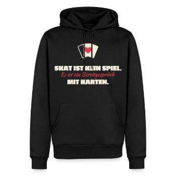 Skat Ist Kein Spiel: Streitgespräch Karten - Männer Premium Bio Hoodie - Schwarz - Vorne - Nico (187cm)