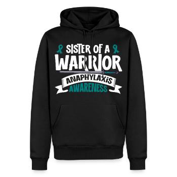 Schwester eines Kämpfers - Anaphylaxie - Männer Premium Bio Hoodie - Schwarz - Vorne - Nico (187cm)