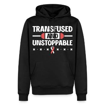 Aplastische Anämie Power - Transfundiert & Stark - Männer Premium Bio Hoodie - Schwarz - Vorne - Nico (187cm)