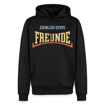 Ziemlich Echte Freunde (Freundschaft / Konkav / 3) - Männer Premium Bio Hoodie - Schwarz - Vorne - Nico (187cm)